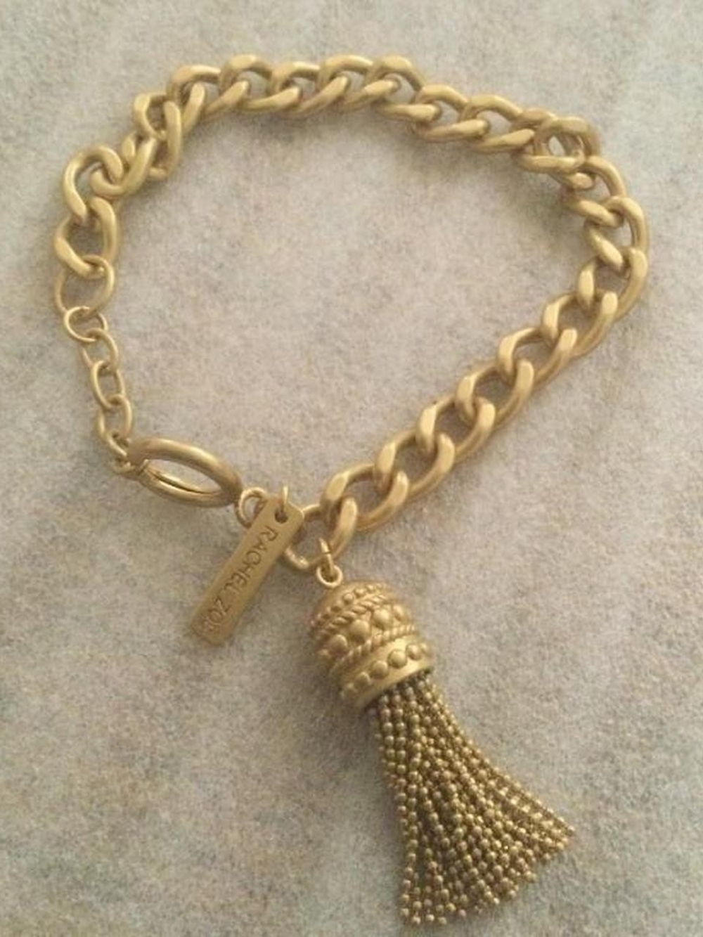 Rachel Zoe Gold-Tone Chain Bracelet with Tassel